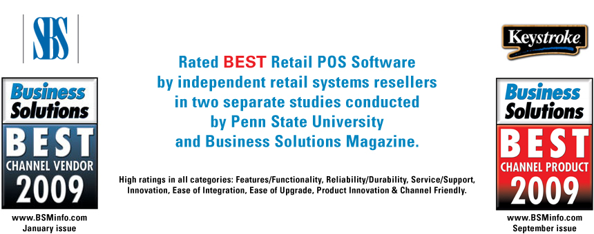 Keystroke Point Of Sale Software System - Business Solutions Magazine - Best Channel Product Survey